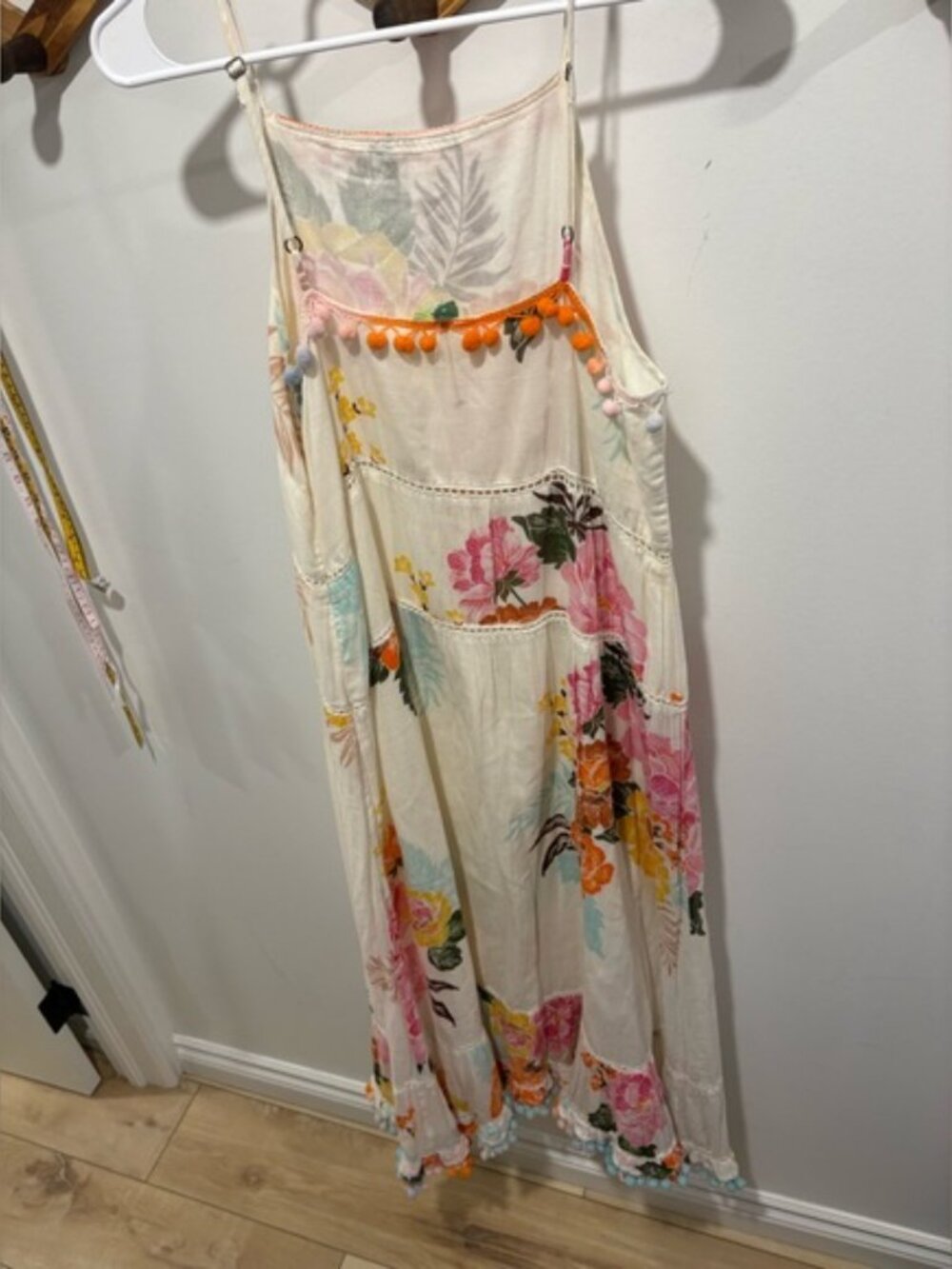 Anthropologie x Farm Rio Colab Havana Floral Pom Pom Maxi Dress - Size Medium - Picture 4 of 8